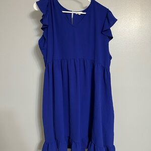 Ruffled Blue Dress